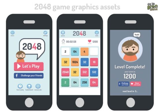 2048 Game Style Gui Assets