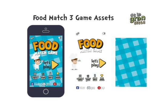 Food Match 3 Game Assets