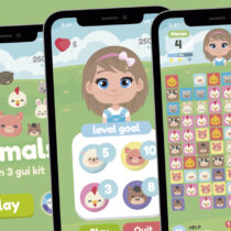 Animals Match 3 Game Gui Assets