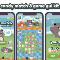 Candies Match 3 Game Gui Assets