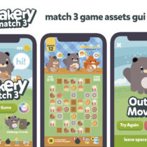 Animals Bakery Sweet Match 3 GUI kit