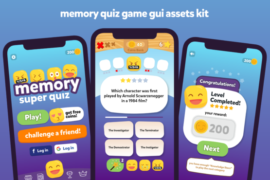 Memory Quiz Game Gui Assets