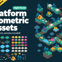 Night Forest Isometric Game Assets