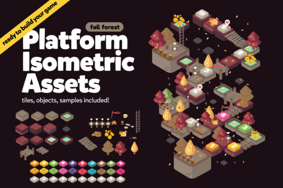 Fall Forest Isometric Game Assets