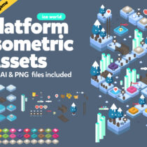 Blue Winter Isometric Game Assets